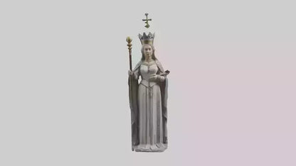 Medieval Queen statue model VR / AR / low-poly