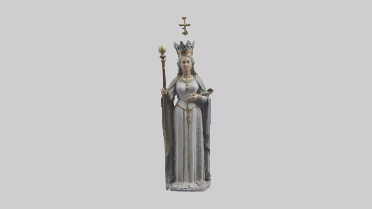 Medieval Queen statue model VR / AR / low-poly
