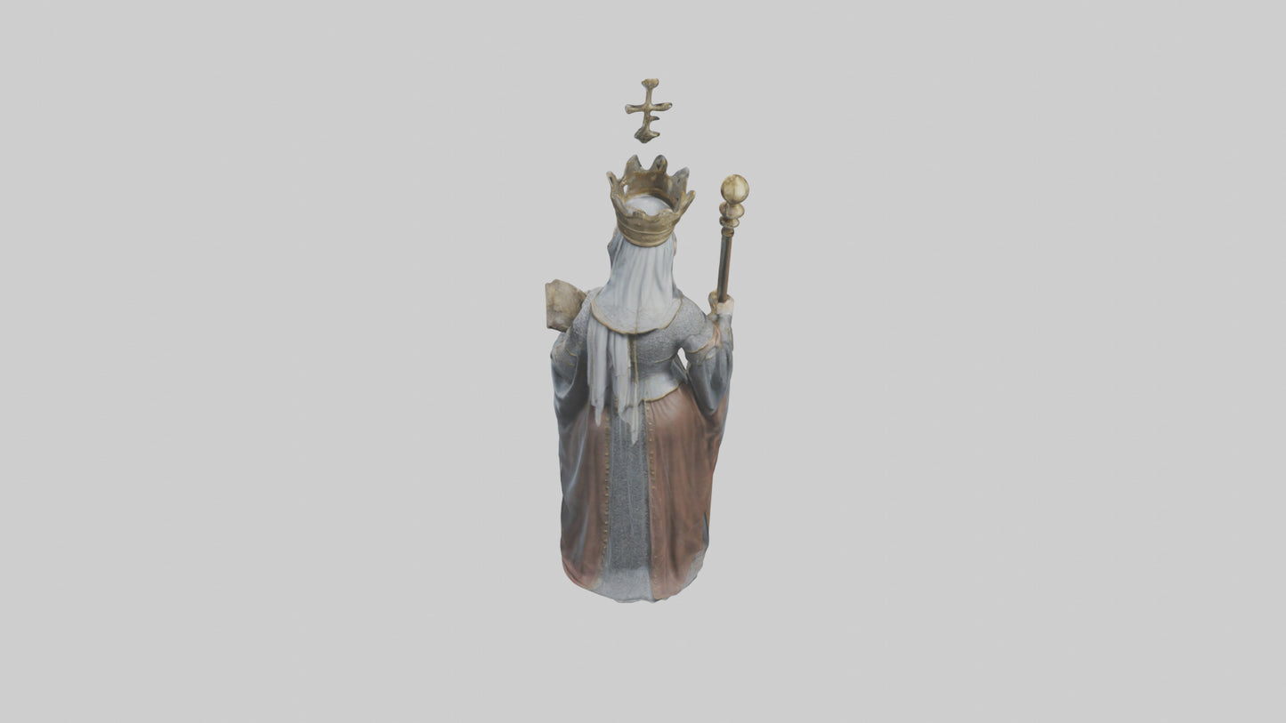 Medieval Queen statue model VR / AR / low-poly
