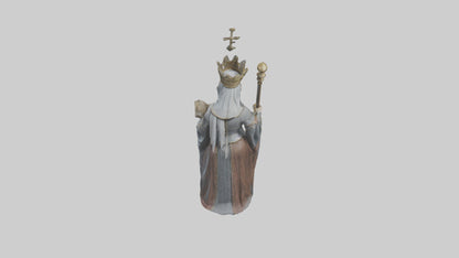 Medieval Queen statue model VR / AR / low-poly