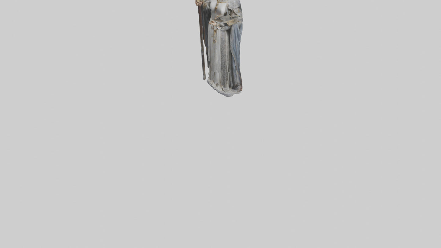 Medieval Queen statue model VR / AR / low-poly