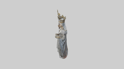Medieval Queen statue model VR / AR / low-poly