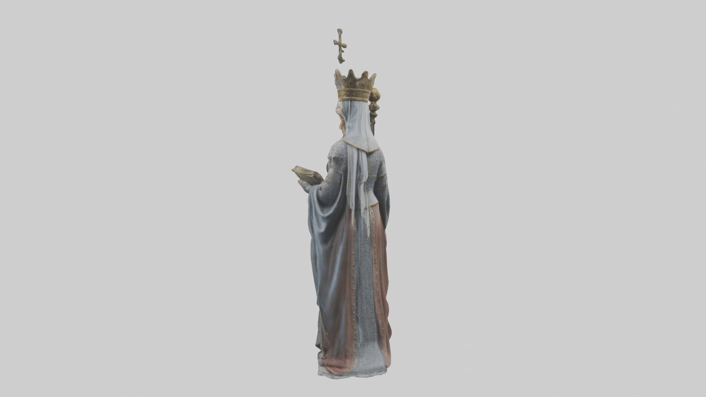 Medieval Queen statue model VR / AR / low-poly