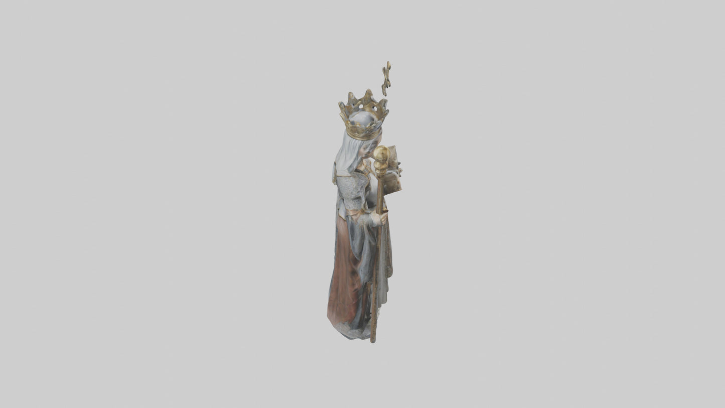 Medieval Queen statue model VR / AR / low-poly