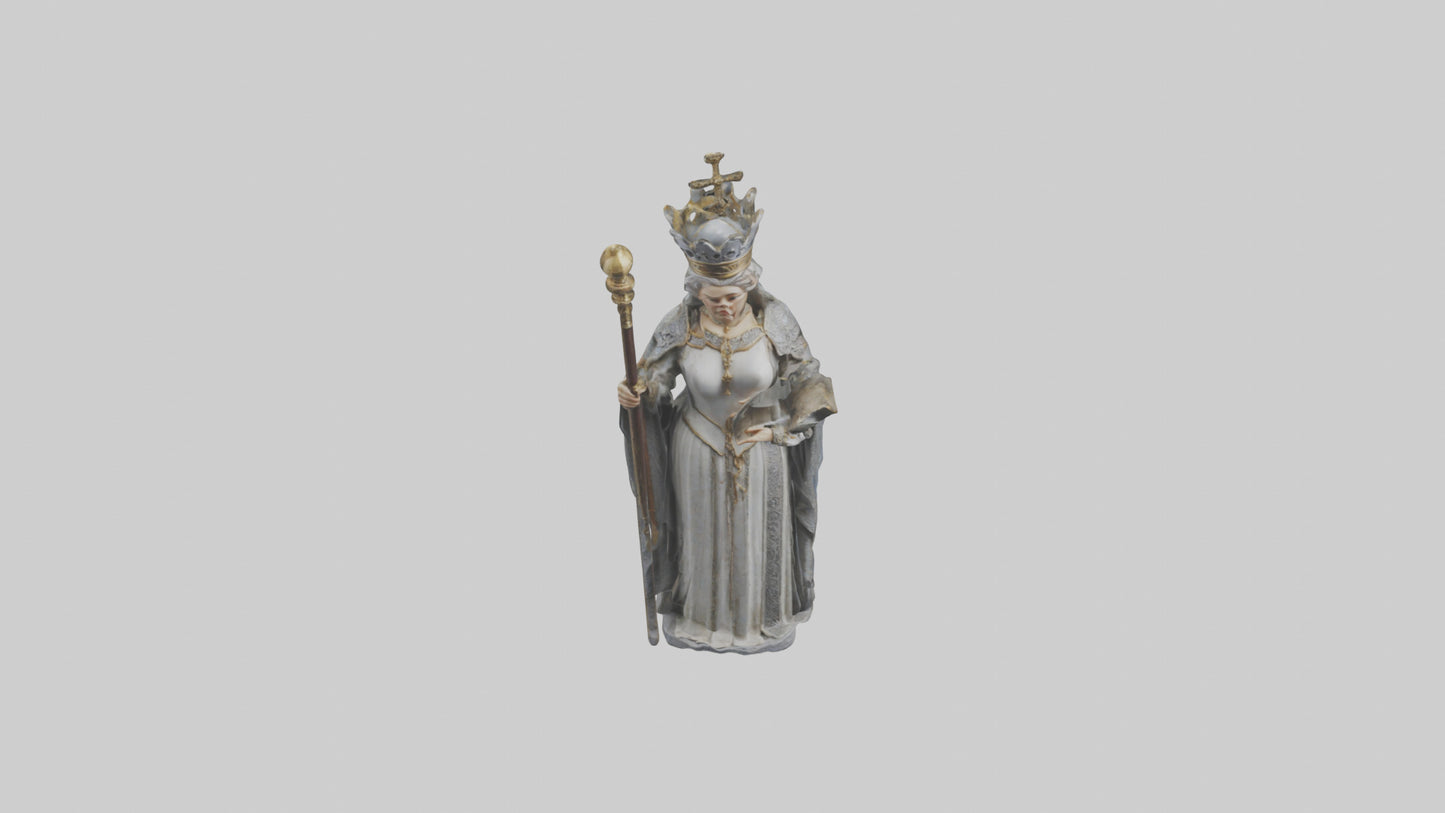 Medieval Queen statue model VR / AR / low-poly