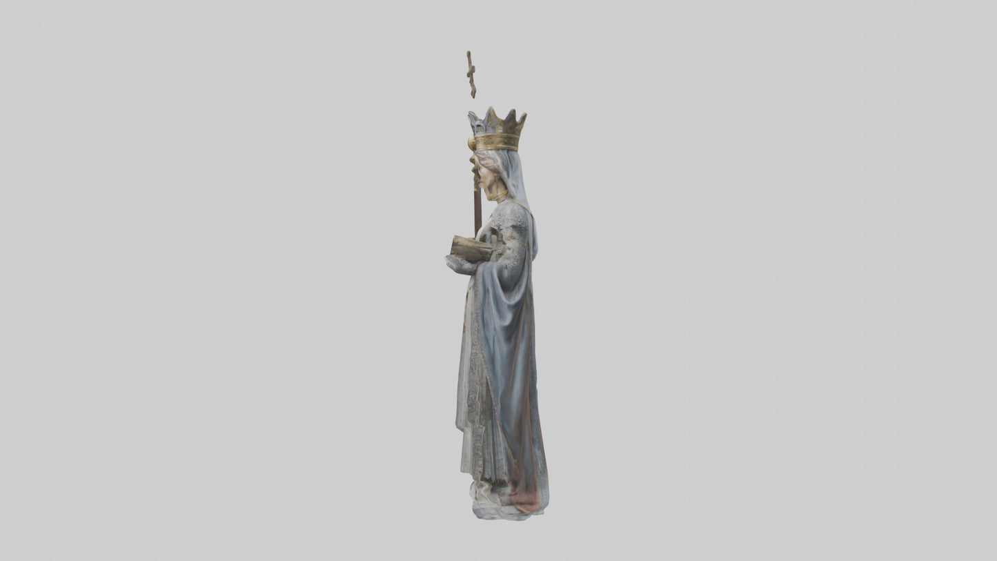 Medieval Queen statue model VR / AR / low-poly