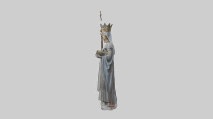 Medieval Queen statue model VR / AR / low-poly