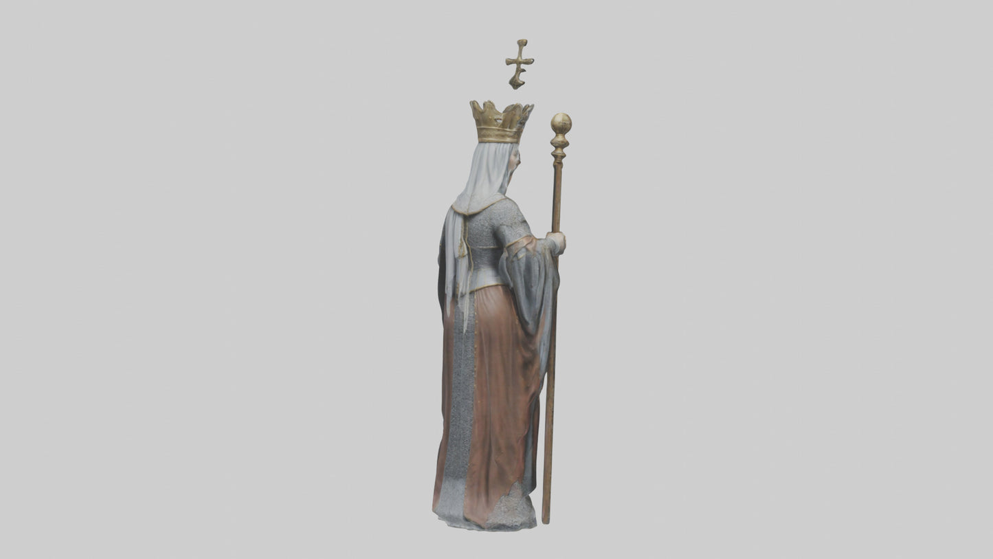 Medieval Queen statue model VR / AR / low-poly