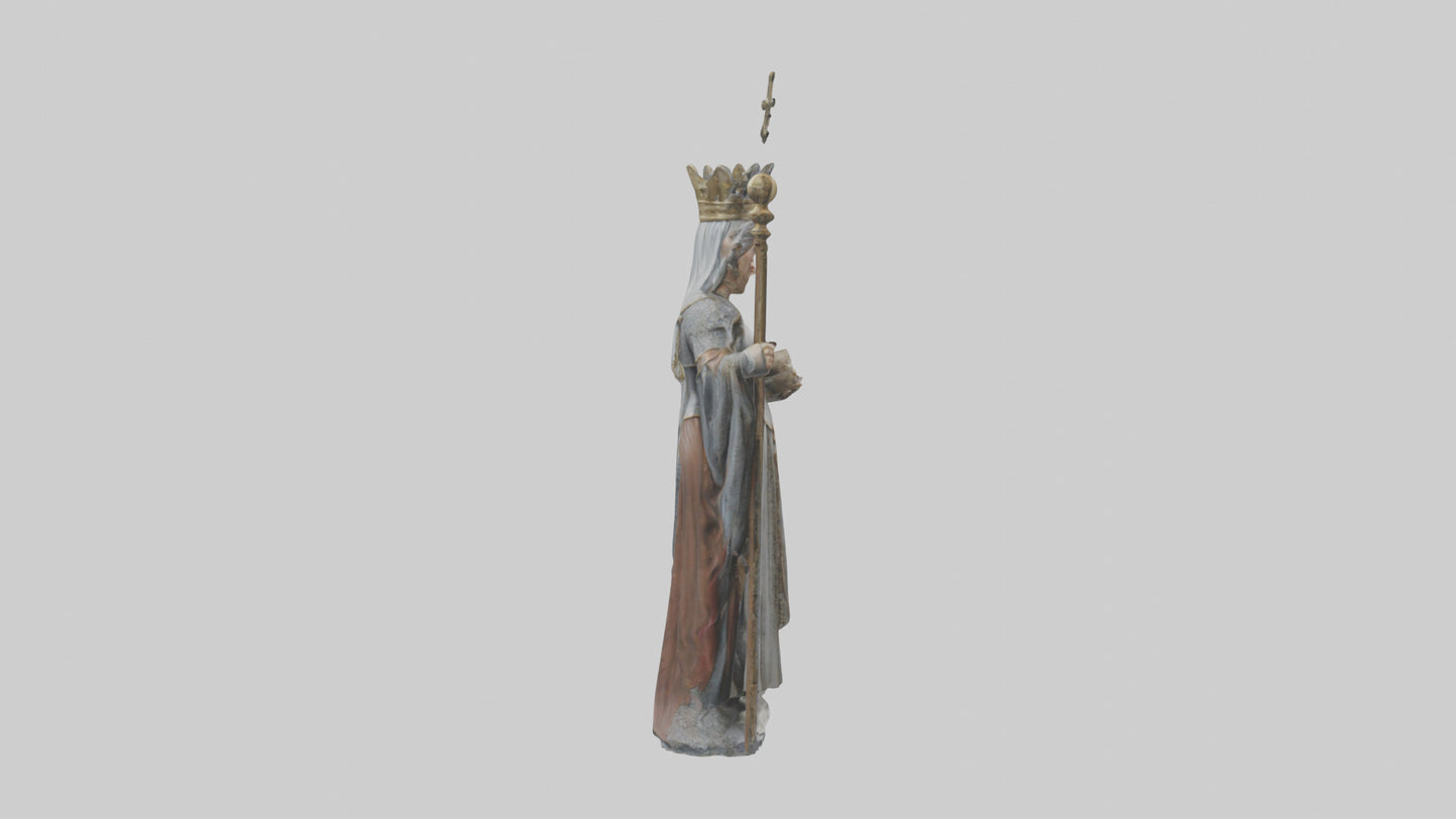 Medieval Queen statue model VR / AR / low-poly