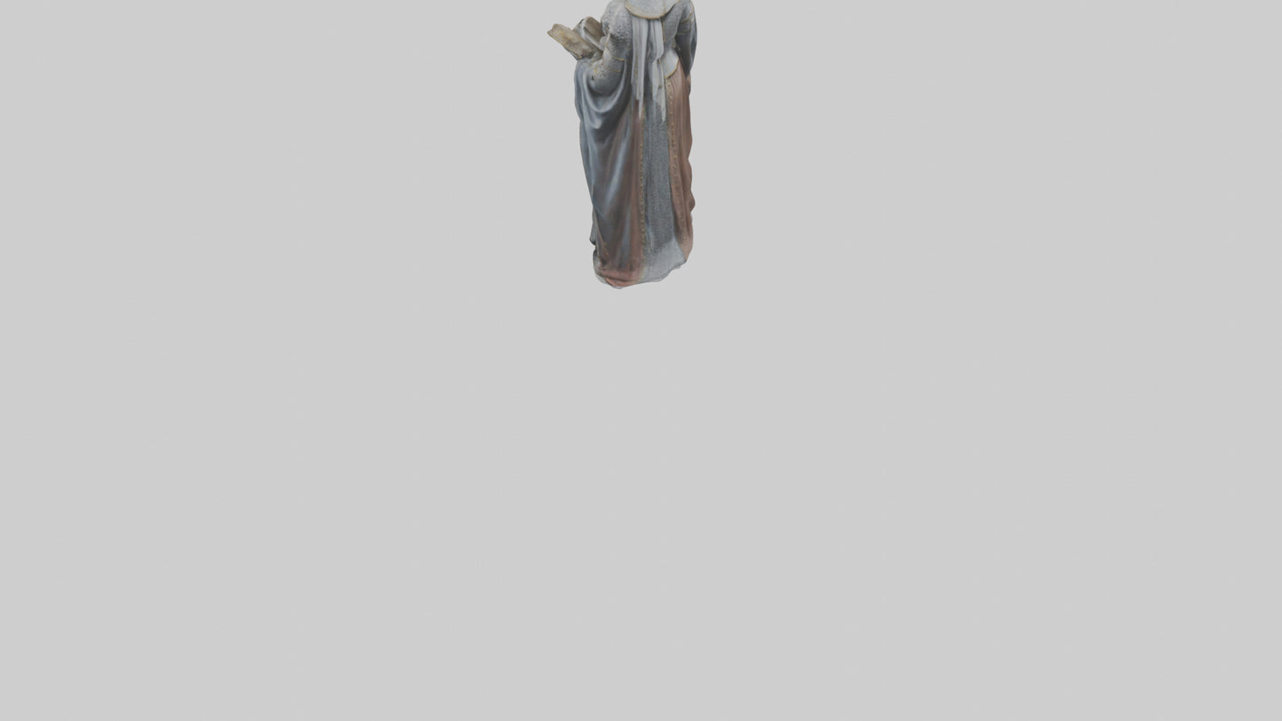 Medieval Queen statue model VR / AR / low-poly