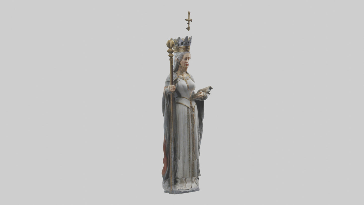 Medieval Queen statue model VR / AR / low-poly