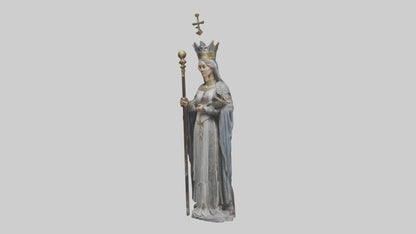 Medieval Queen statue model VR / AR / low-poly