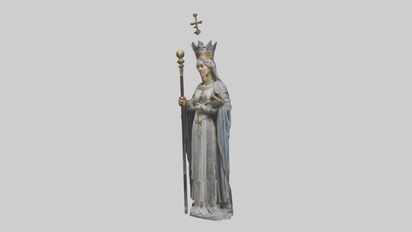 Medieval Queen statue model VR / AR / low-poly