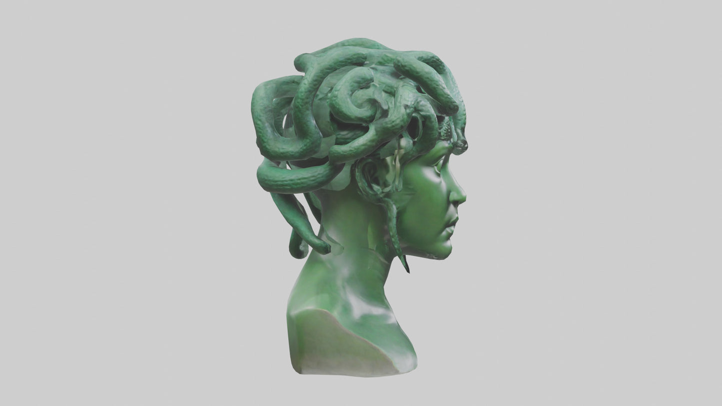 Medusa sculpture model VR / AR / low-poly