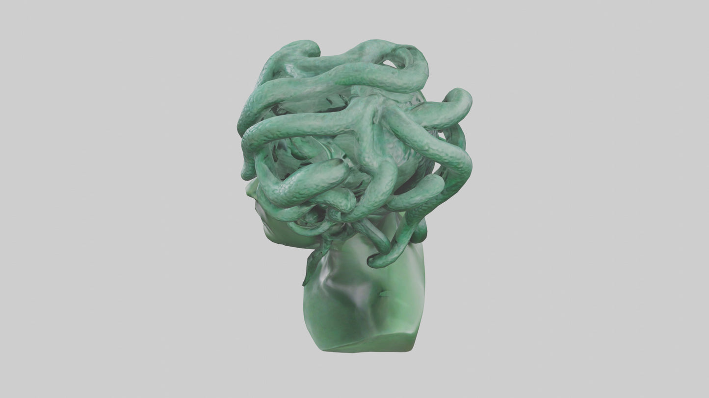 Medusa sculpture model VR / AR / low-poly
