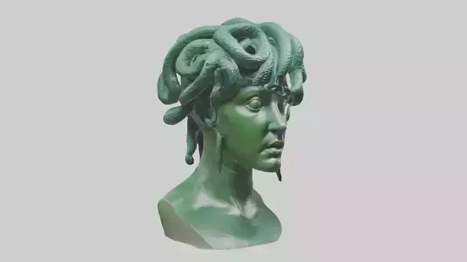 Medusa sculpture model VR / AR / low-poly