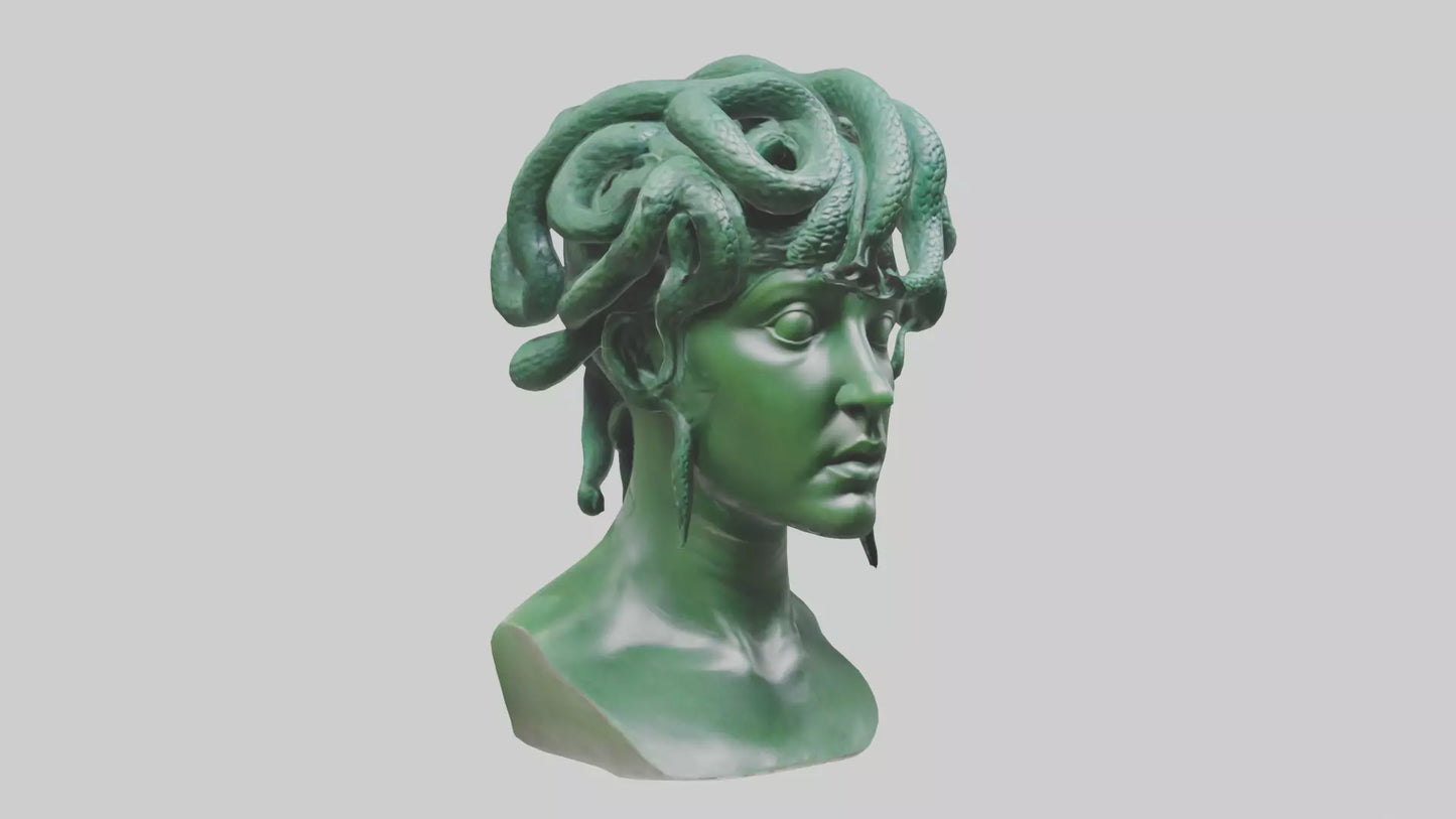 Medusa sculpture model VR / AR / low-poly