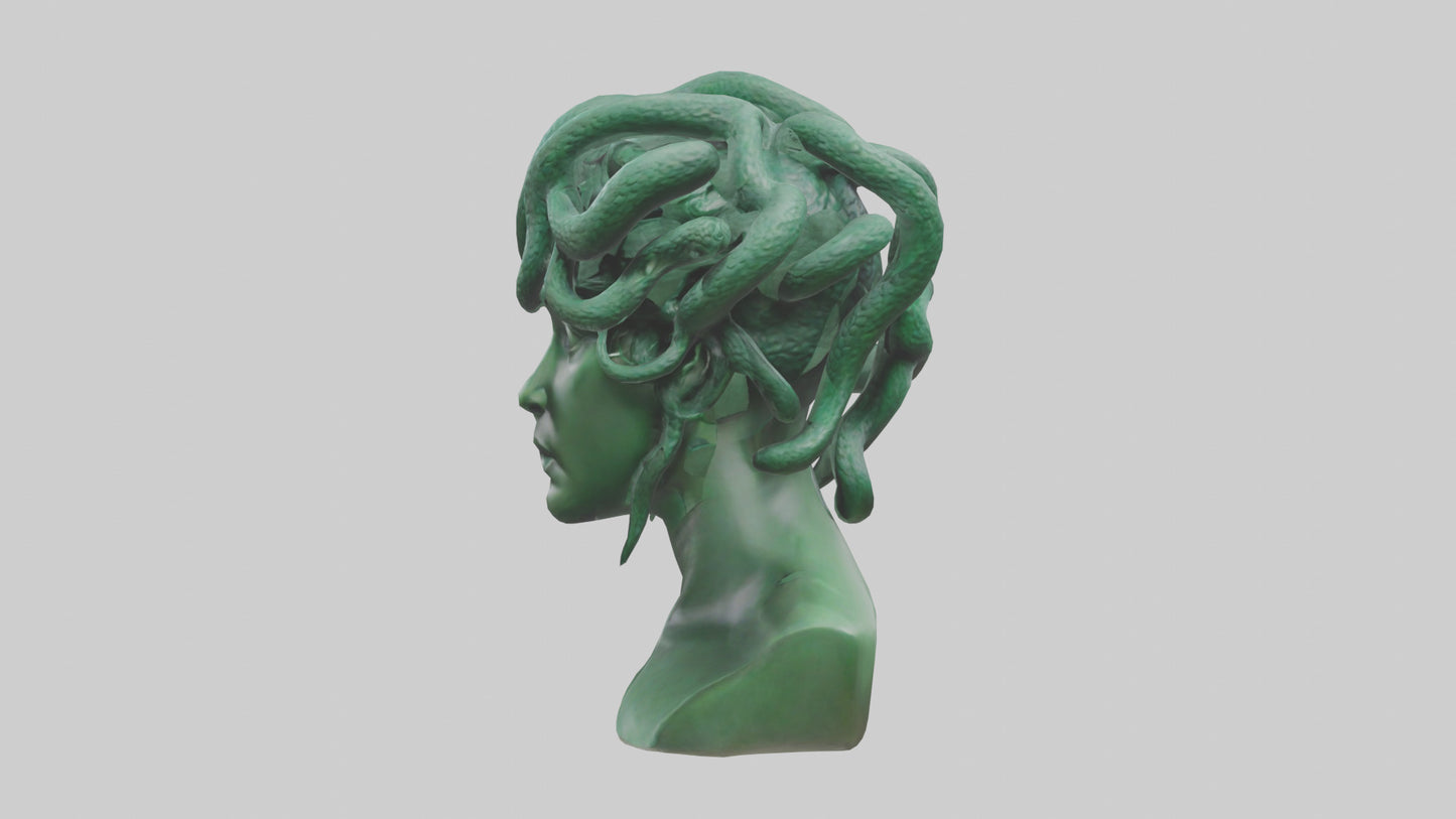 Medusa sculpture model VR / AR / low-poly