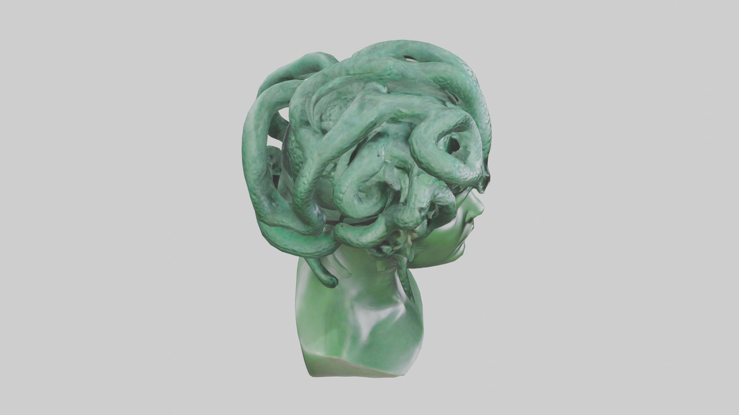 Medusa sculpture model VR / AR / low-poly