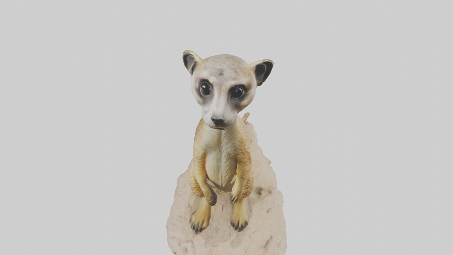 3D model Meerkat standing model VR / AR / low-poly