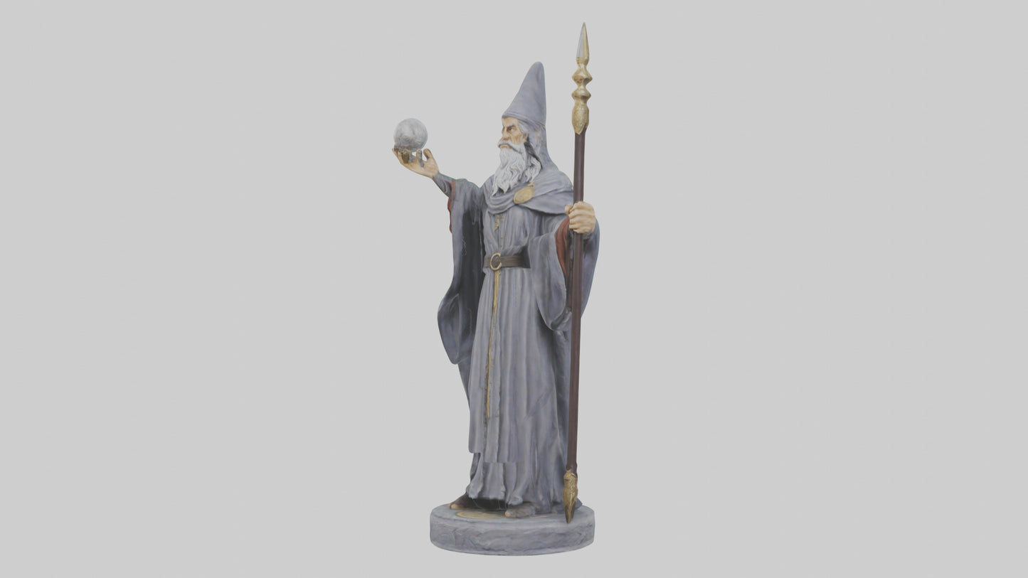 Merlin statue model VR / AR / low-poly
