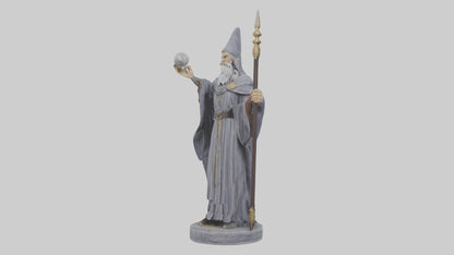 Merlin statue model VR / AR / low-poly