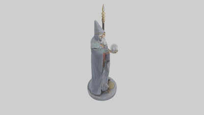 Merlin statue model VR / AR / low-poly