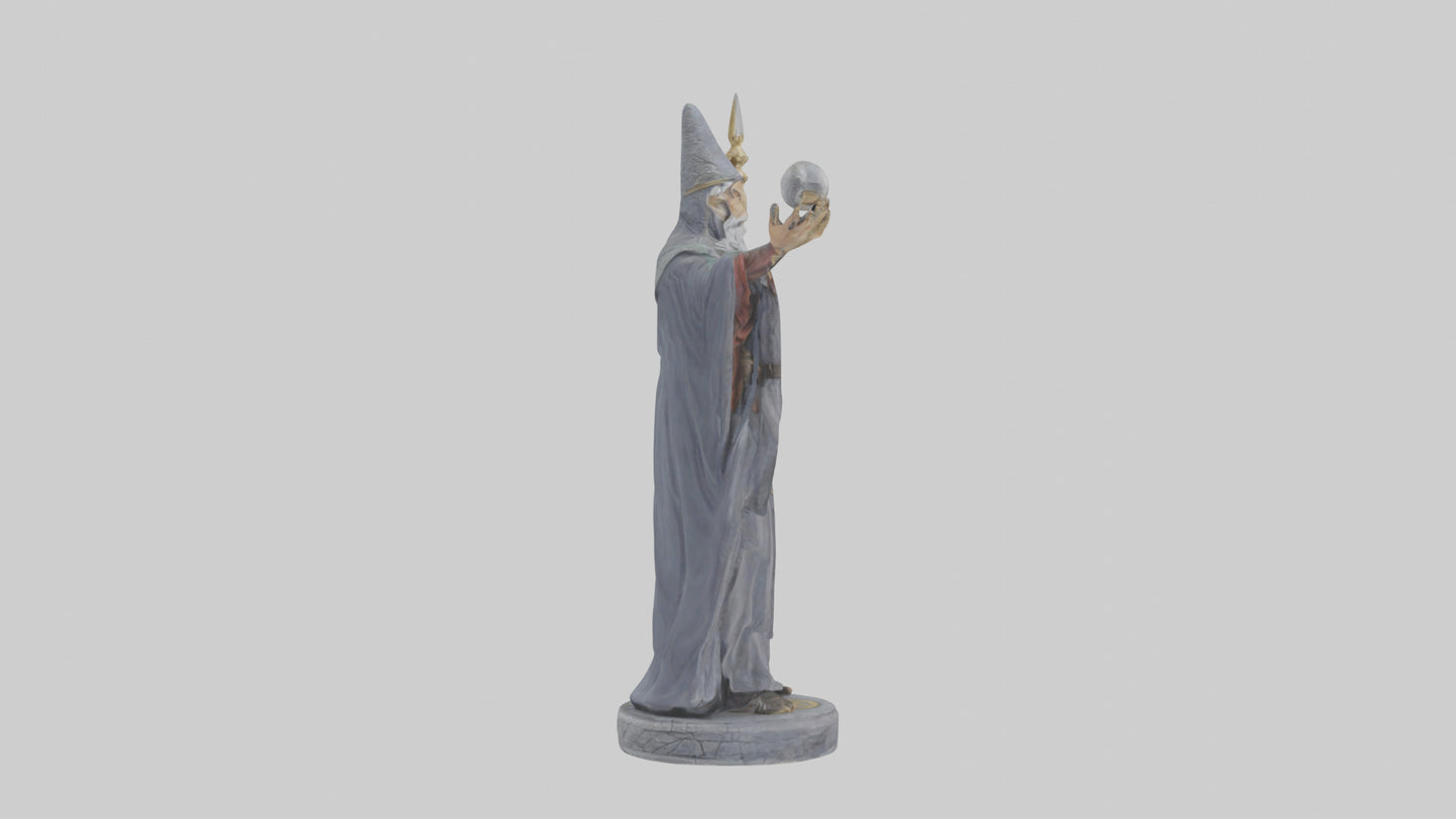 Merlin statue model VR / AR / low-poly