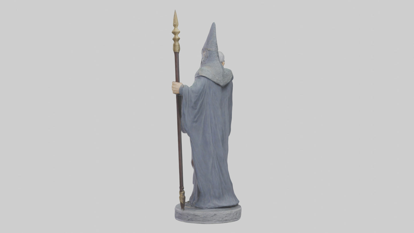 Merlin statue model VR / AR / low-poly