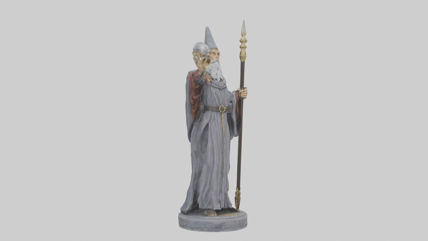 Merlin statue model VR / AR / low-poly