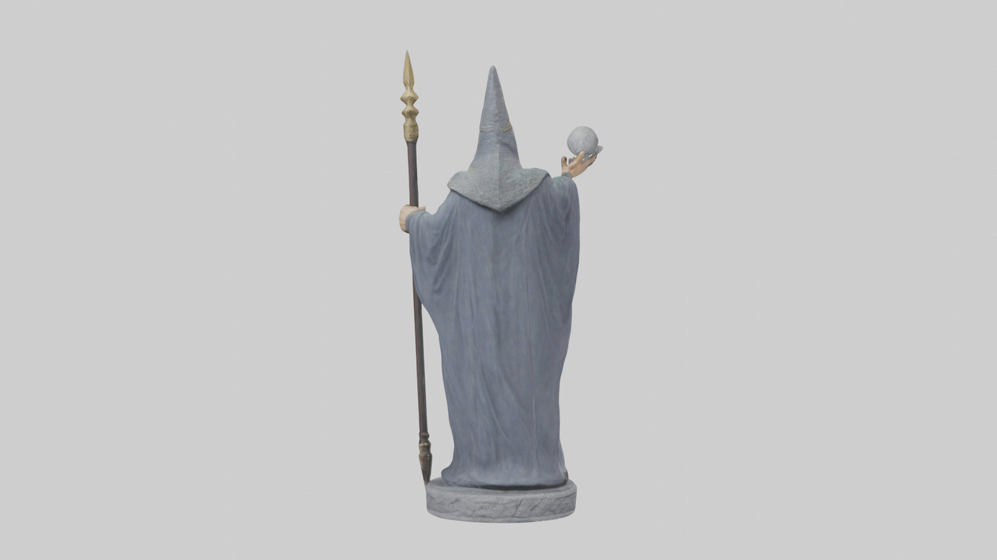 Merlin statue model VR / AR / low-poly