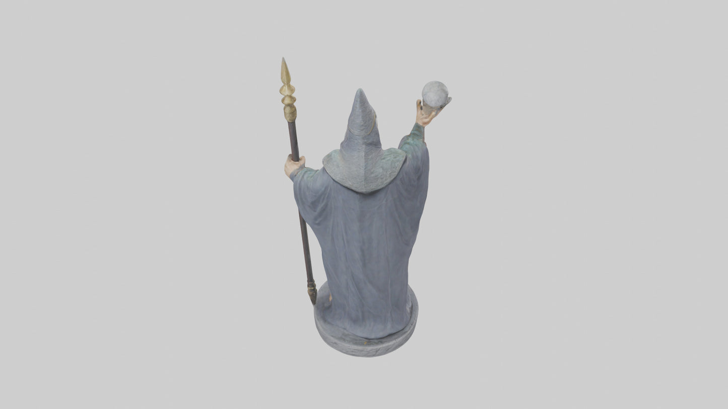 Merlin statue model VR / AR / low-poly