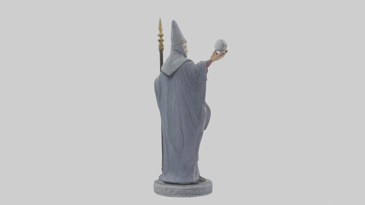 Merlin statue model VR / AR / low-poly