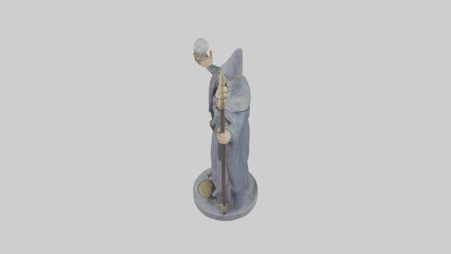 Merlin statue model VR / AR / low-poly