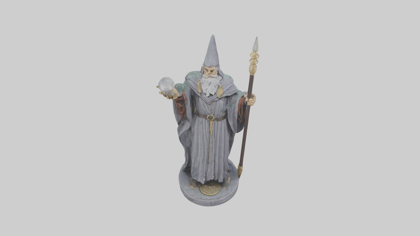 Merlin statue model VR / AR / low-poly