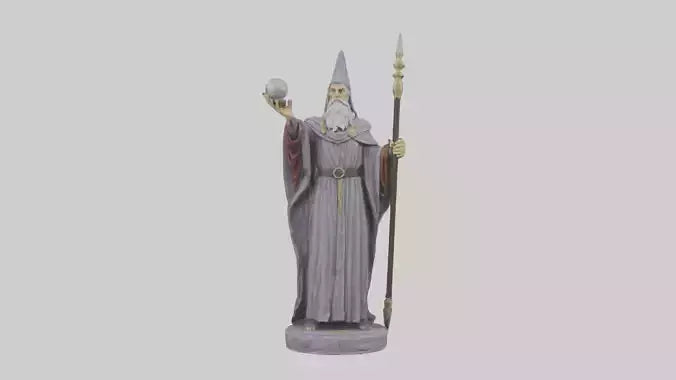 Merlin statue model VR / AR / low-poly