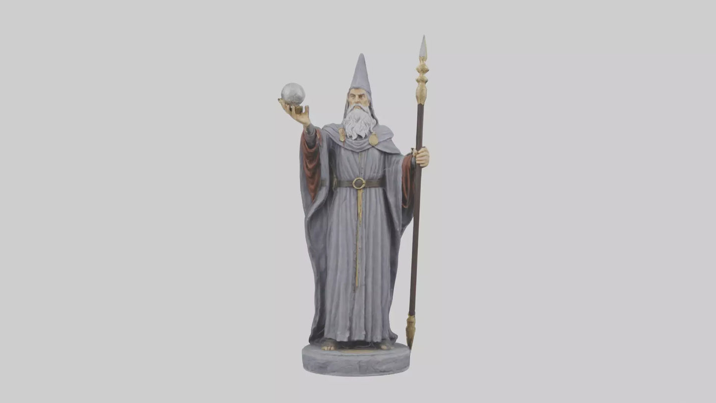 Merlin statue model VR / AR / low-poly