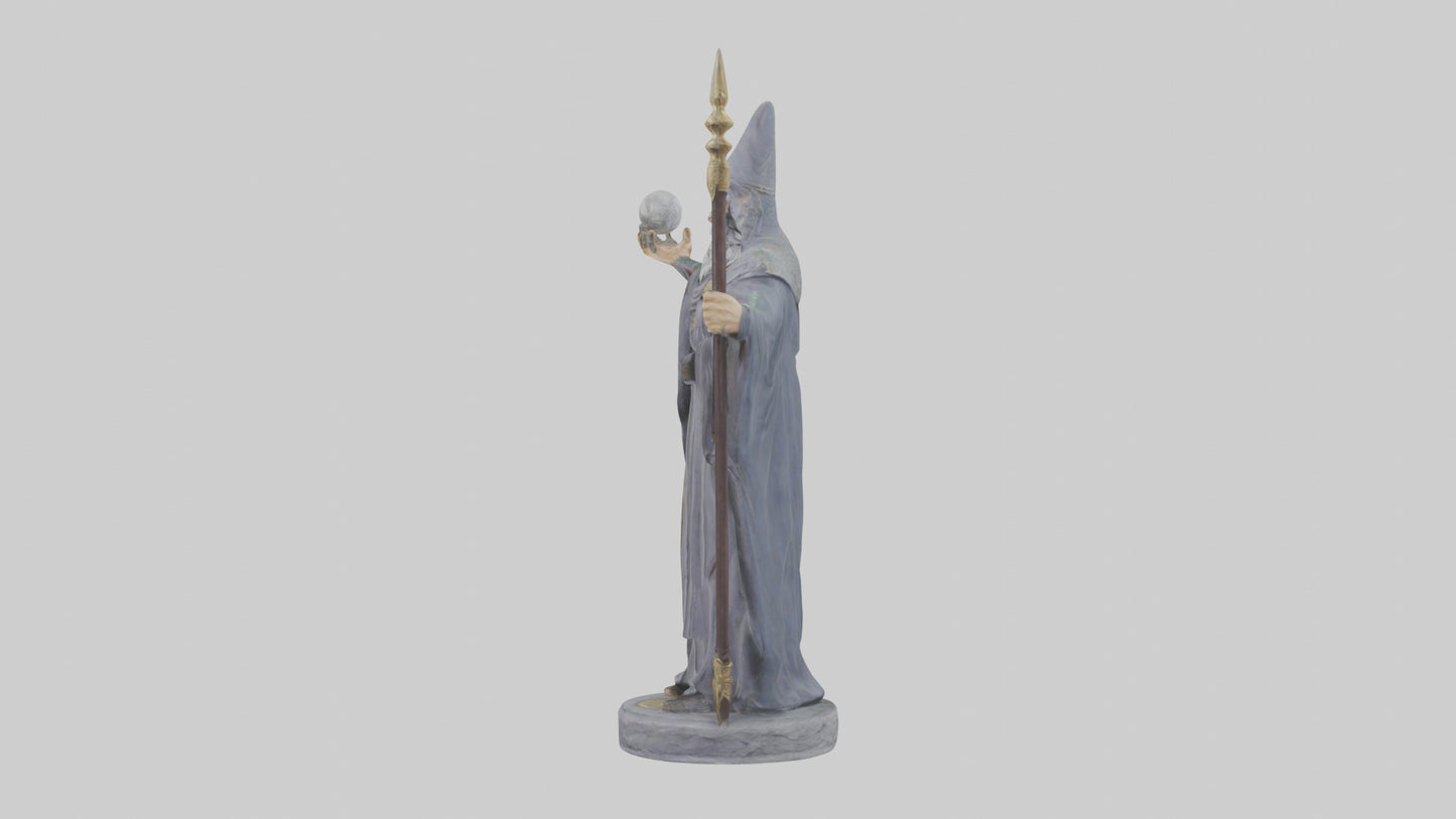 Merlin statue model VR / AR / low-poly