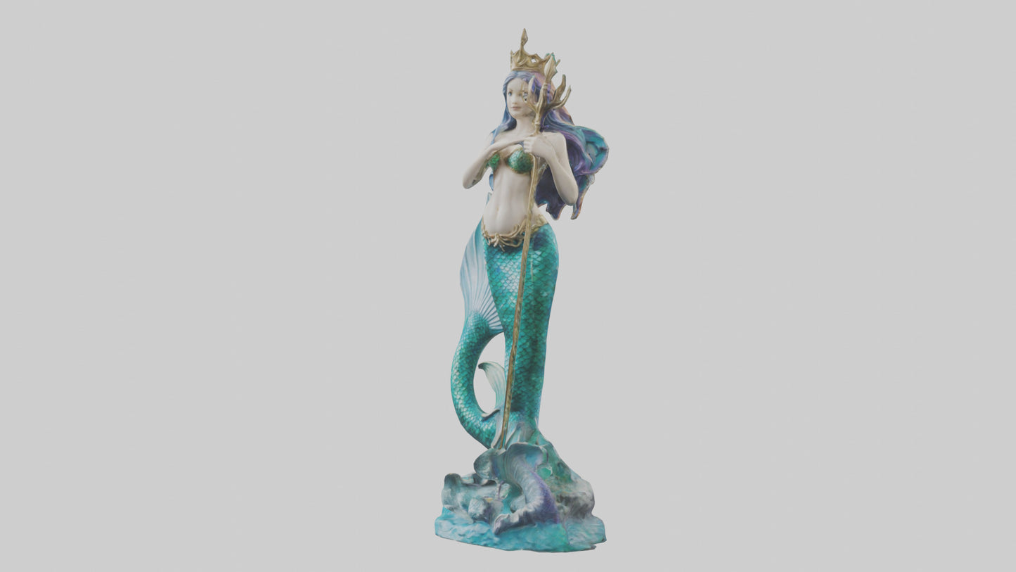 Mermaid Queen statue model VR / AR / low-poly