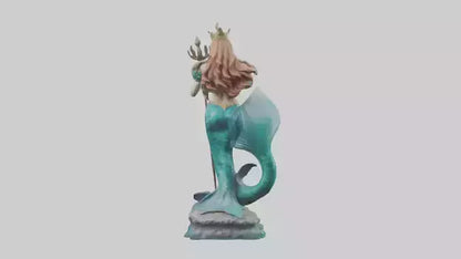 Mermaid Queen statue model VR / AR / low-poly