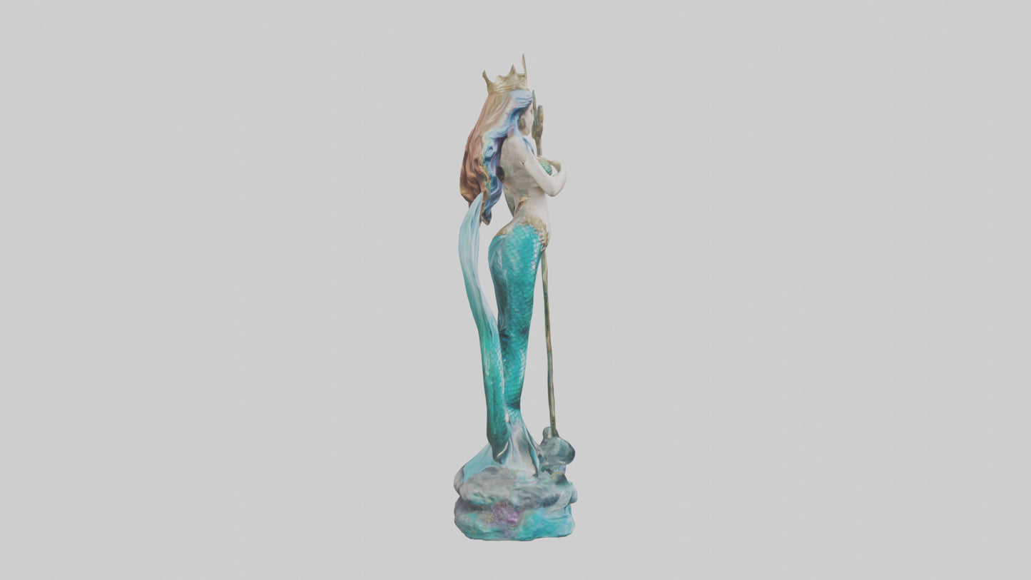 Mermaid Queen statue model VR / AR / low-poly