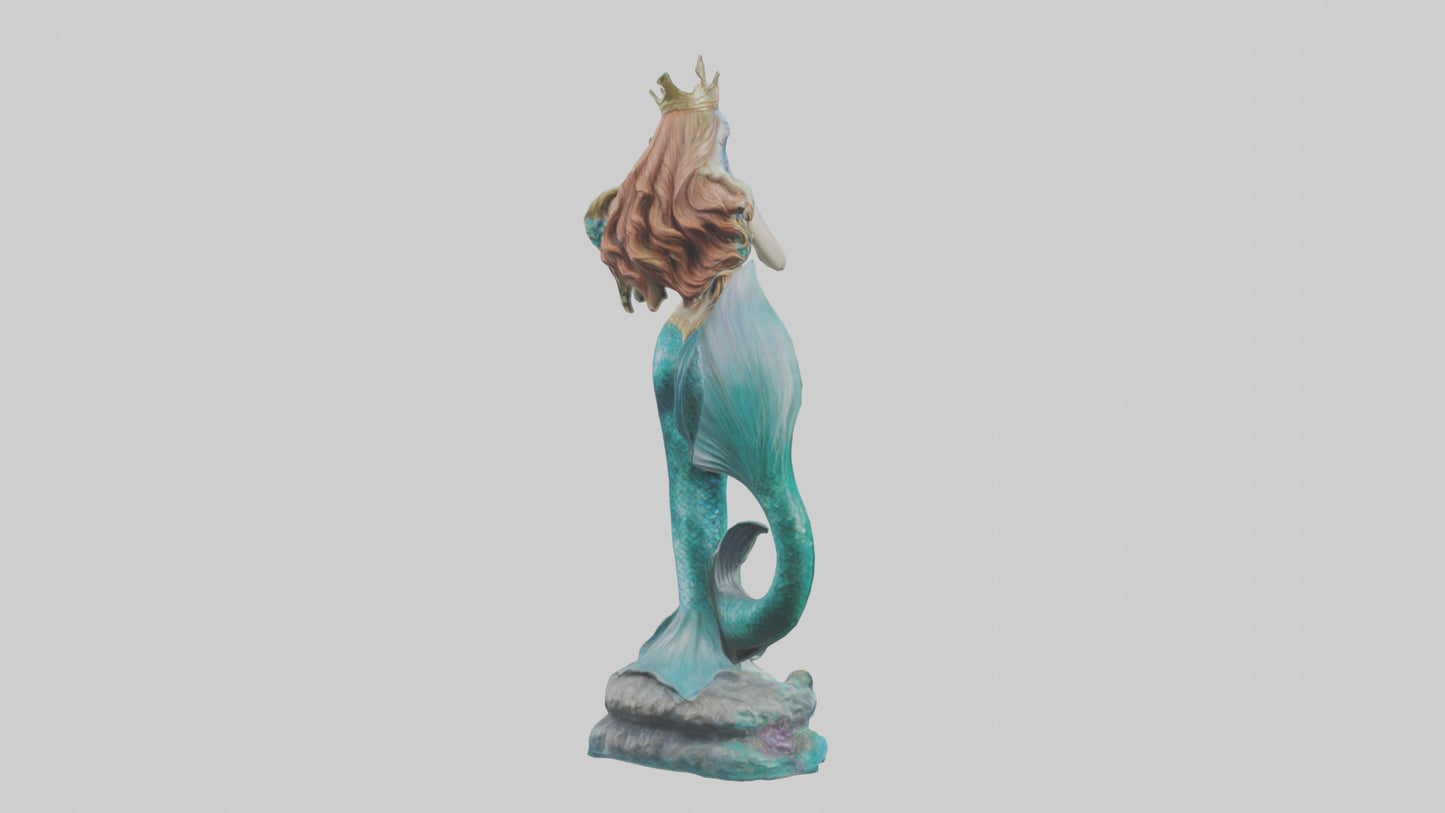 Mermaid Queen statue model VR / AR / low-poly