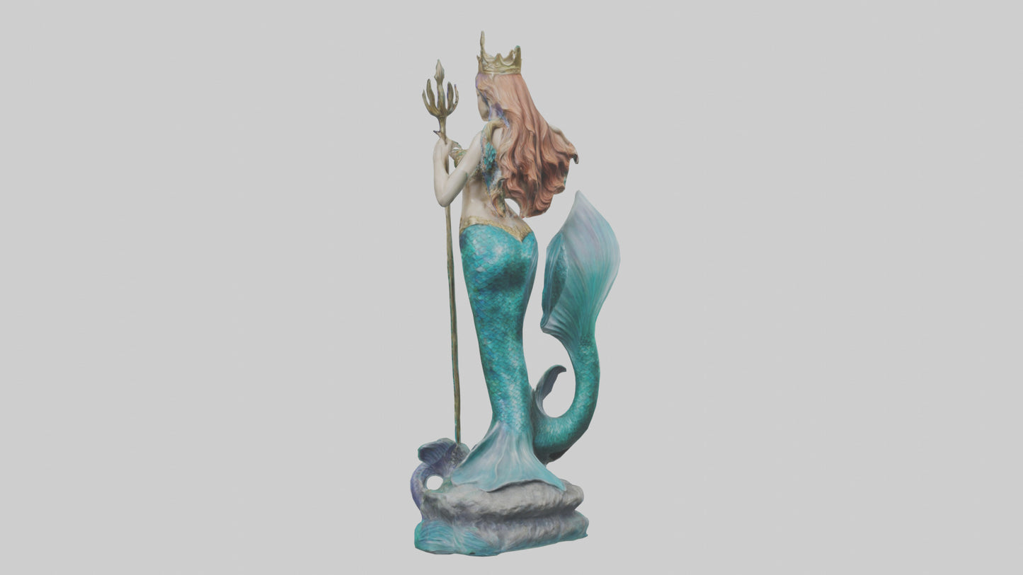 Mermaid Queen statue model VR / AR / low-poly