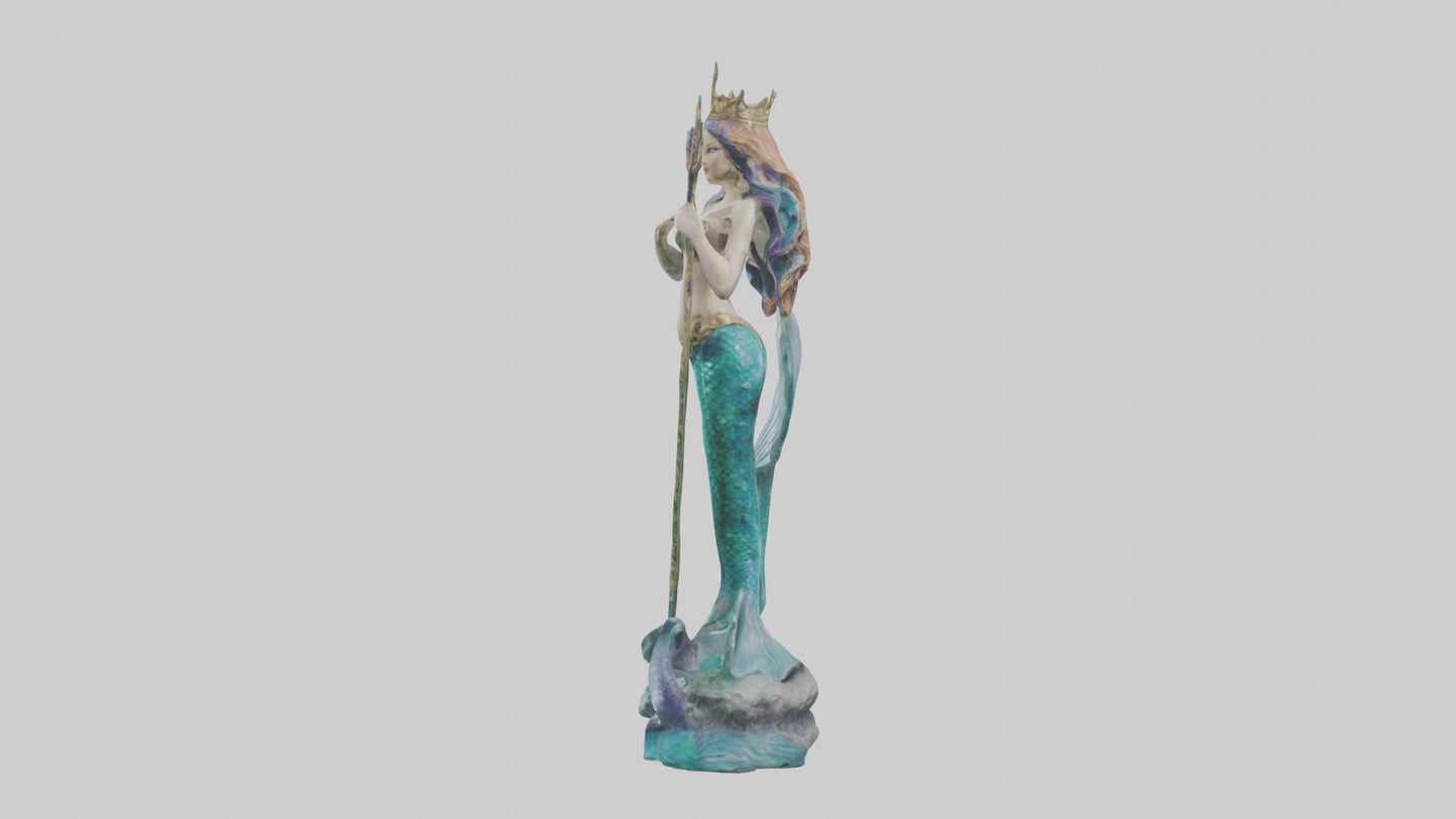 Mermaid Queen statue model VR / AR / low-poly