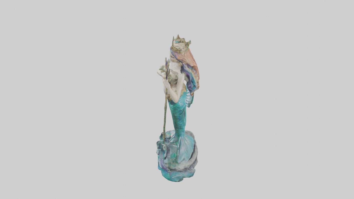 Mermaid Queen statue model VR / AR / low-poly