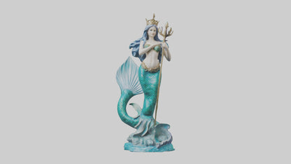Mermaid Queen statue model VR / AR / low-poly