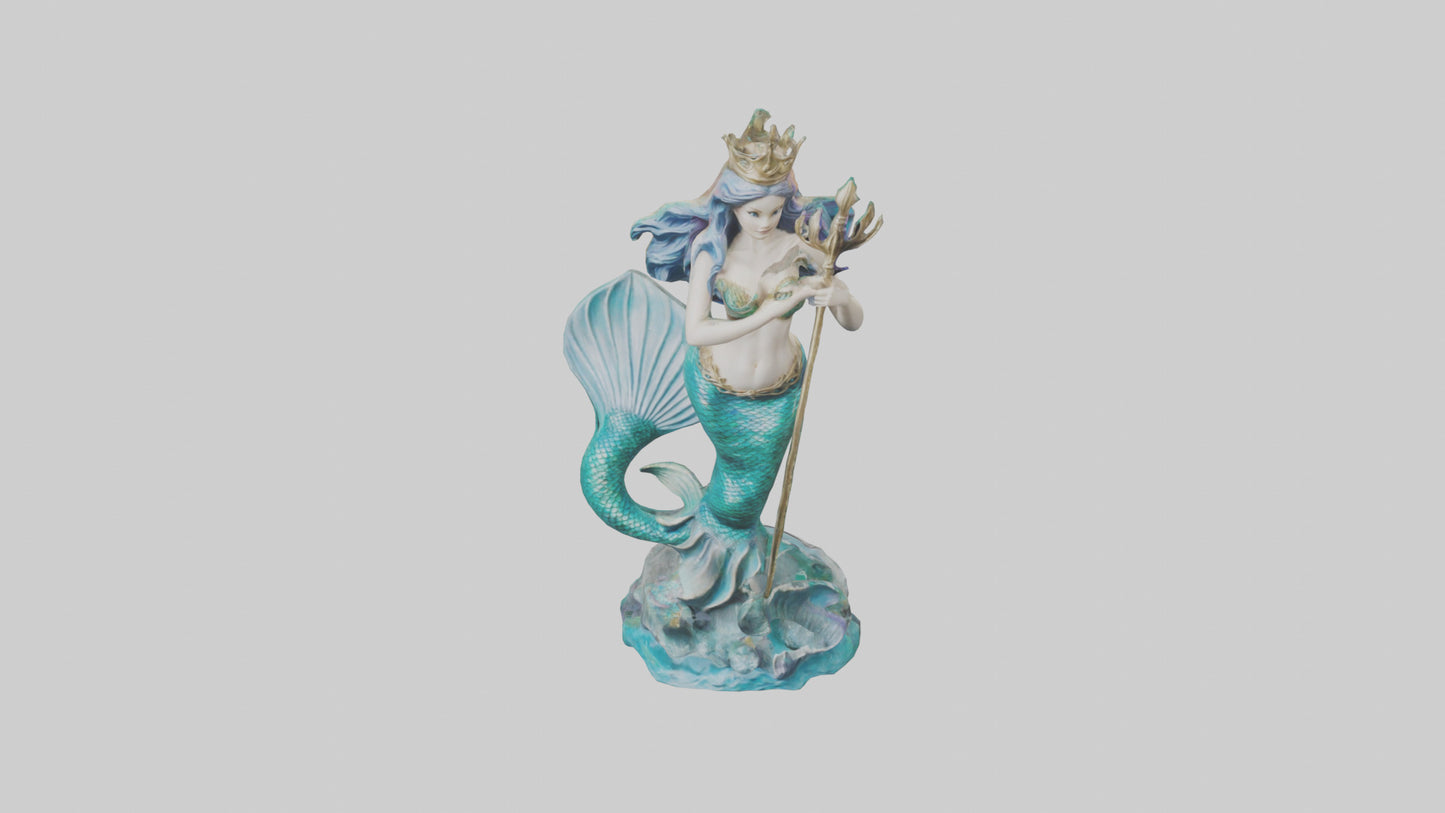 Mermaid Queen statue model VR / AR / low-poly