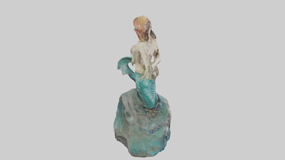 3D model Mermaid statue model VR / AR / low-poly