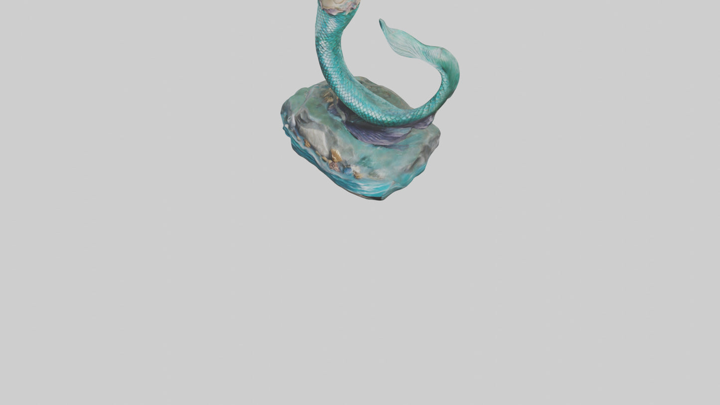 3D model Mermaid statue model VR / AR / low-poly