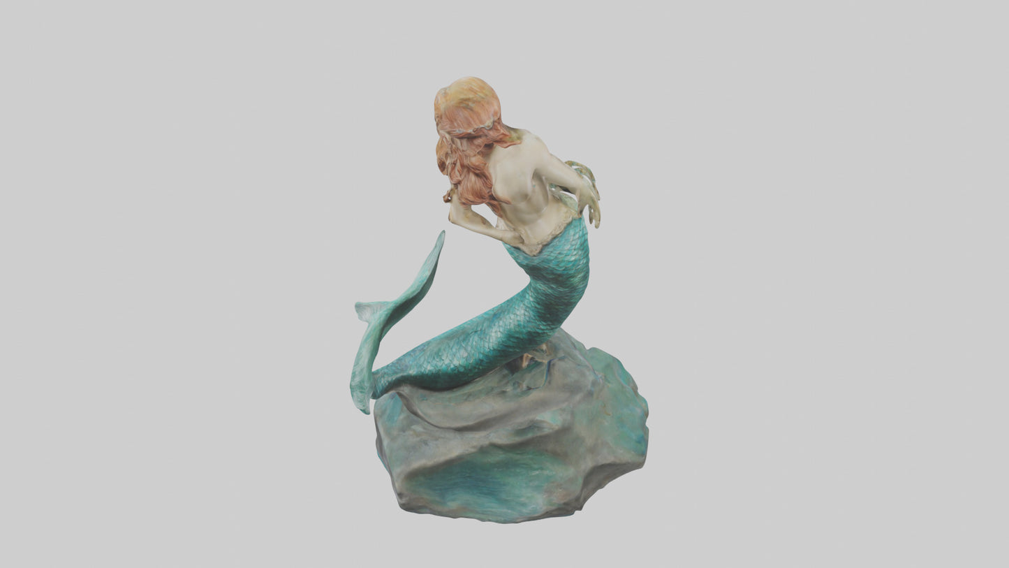 3D model Mermaid statue model VR / AR / low-poly